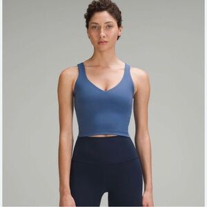 lululemon athletica Blue V-Neck Crop Top (A/B Cup Size)